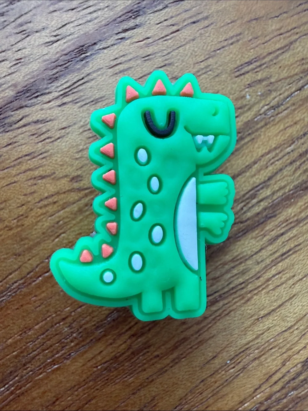 Green Dinosaur Kids Shoe Charm - Cute Dino Accessory